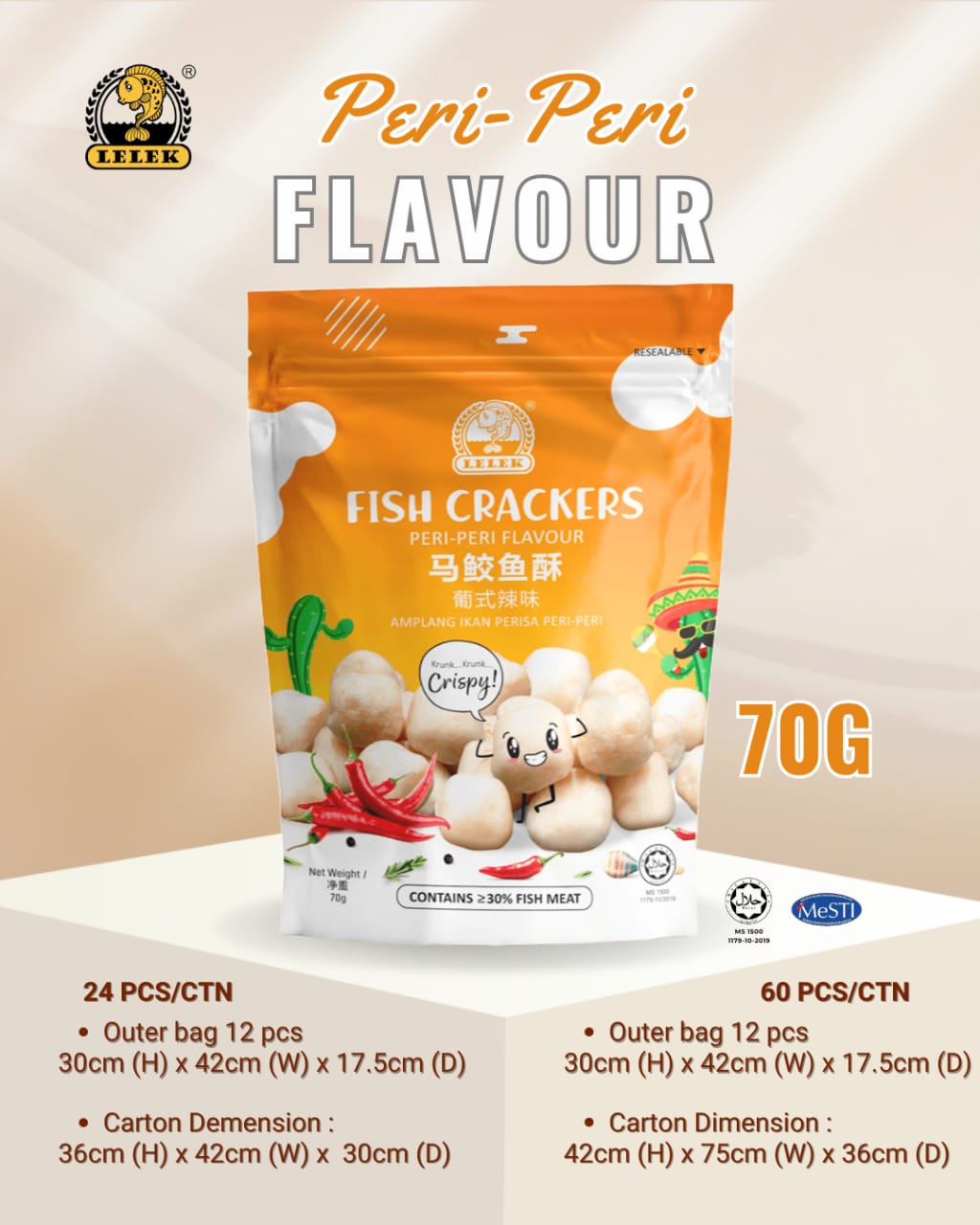 Peri Peri Flavored Fish Crackers
